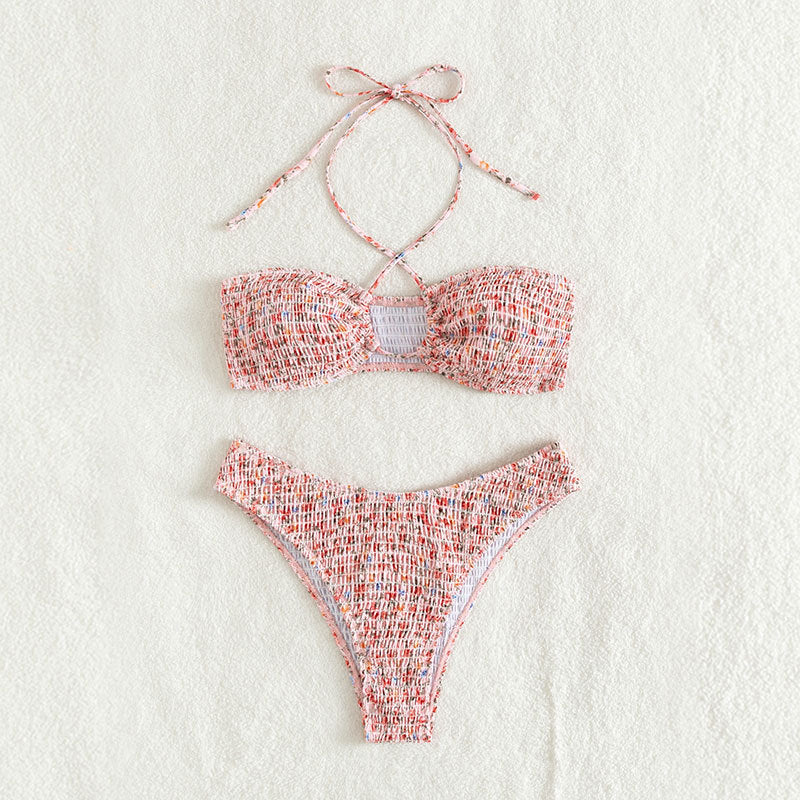 Dame Bandeau-bikini med elegante ruffle-detaljer Skovae