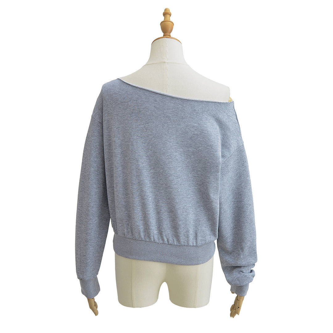 Damer afslappet oversized sweatshirt med bred udskæring og elastisk linning Stilla