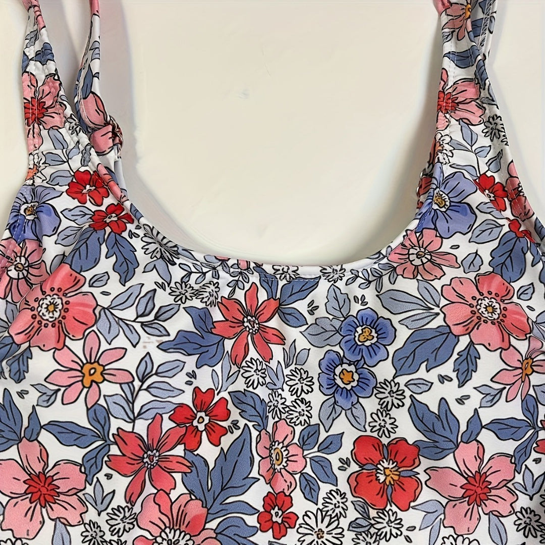 Dame Floral Design Badetøj med Sarong Skovae