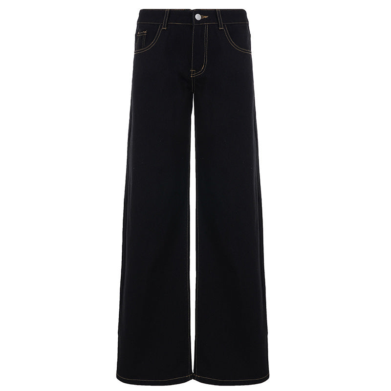 Damer Løstskårne jeans med høj talje og elegant syning Skovae