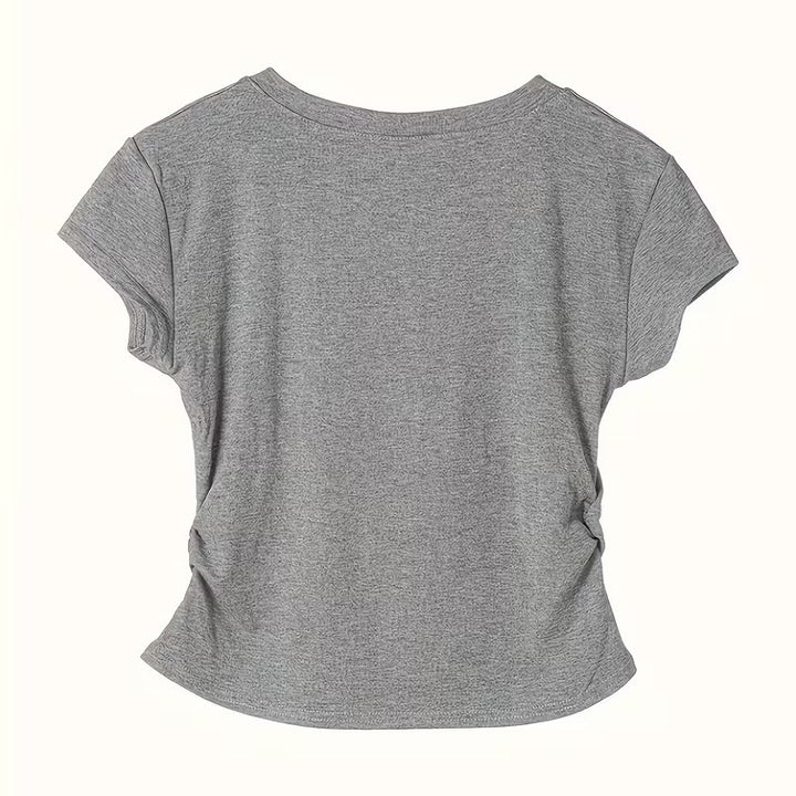 Dame T-shirt med kreativ kattemotiv og afslappet snit Skovae
