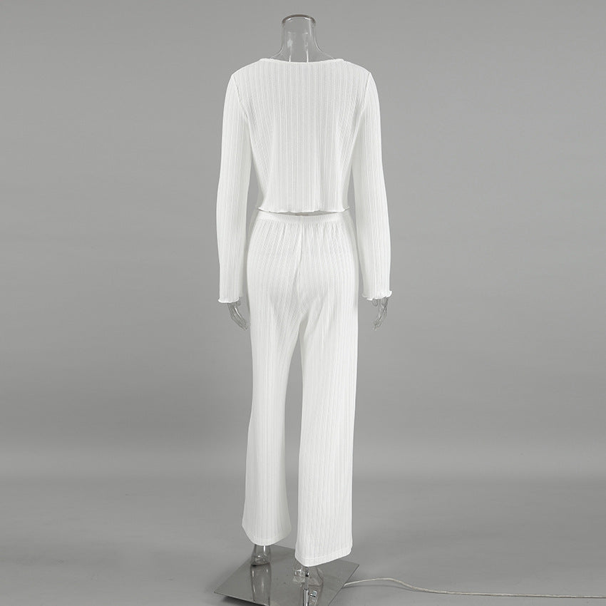 Dame luftig sæt med cropped top og løstsiddende bukser Stilla