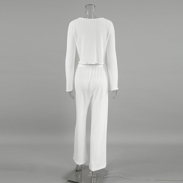 Dame luftig sæt med cropped top og løstsiddende bukser Stilla