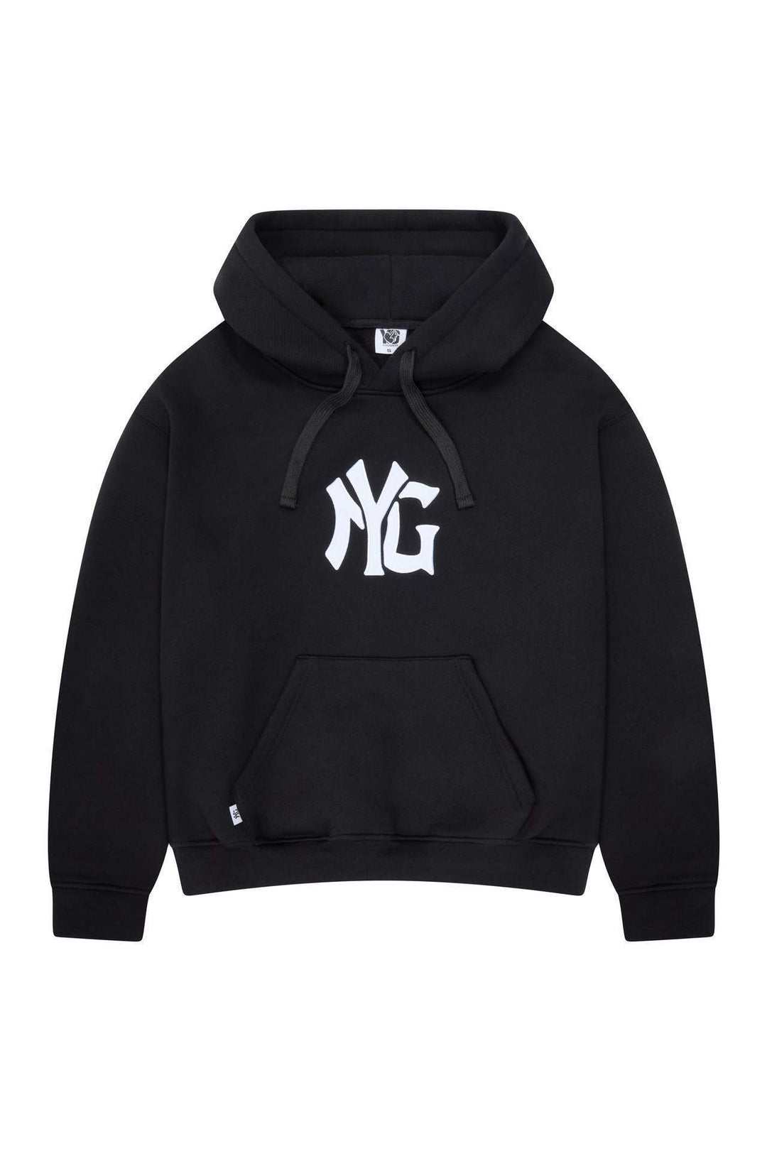 Unisex nan langt skåret hoodie sweatjakke med dobbeltsidet lynlås og logo-applikation Skovae