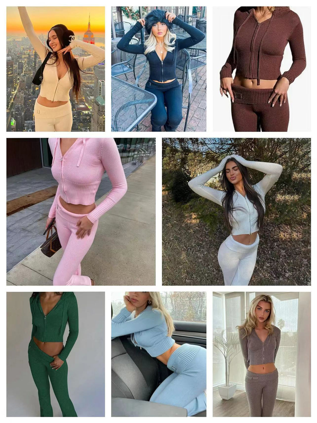 Dame Stilfuldt Strik Loungewear Sæt Stilla