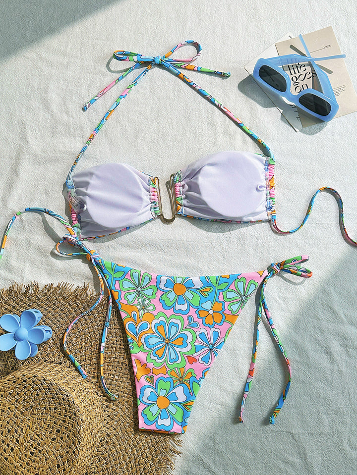 Femme Floral Bandeau Bikini Set Stilla