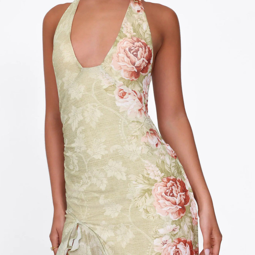 Dame Floral Print Maxi Kjole Stilla