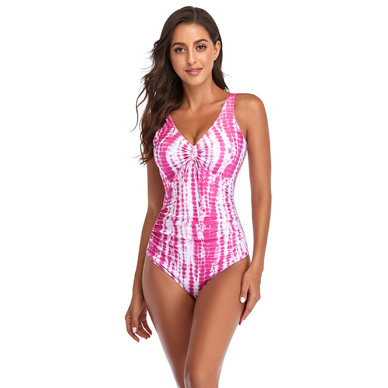 Dame one-piece badedragt med raffinerede flæsedetaljer og elastisk design Skovae