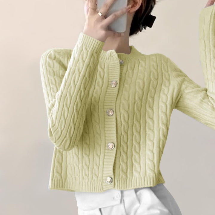 Femme Struktureret Kabelstrik-Cardigan Stilla