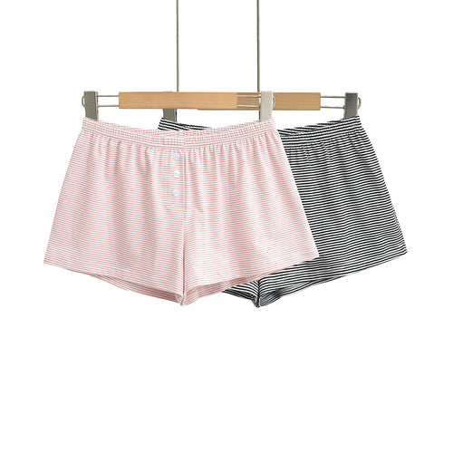 Dame korte Jersey-shorts med elastisk talje og dekorative knapper Stilla