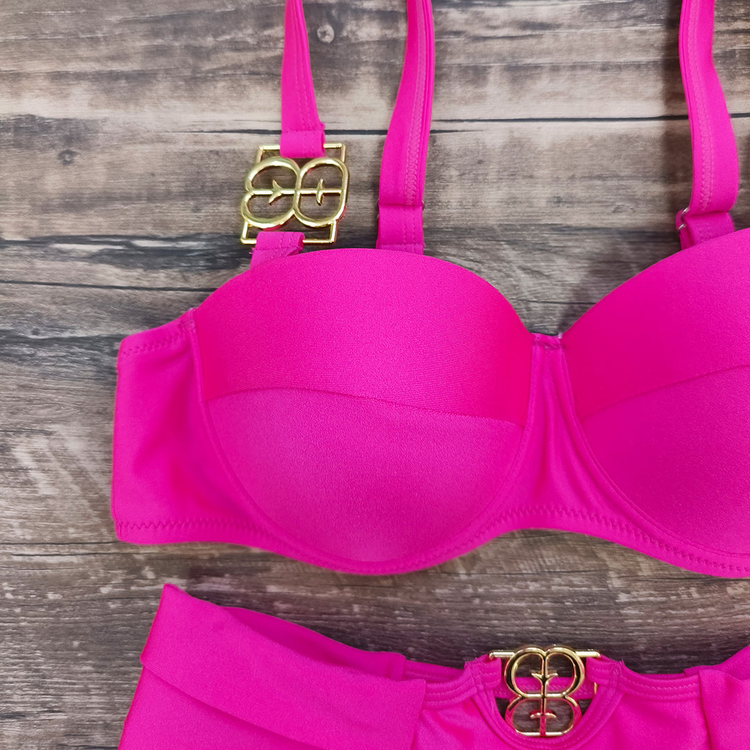 Dame bikini-sæt med elegant bustier-overdel og høj talje Stilla