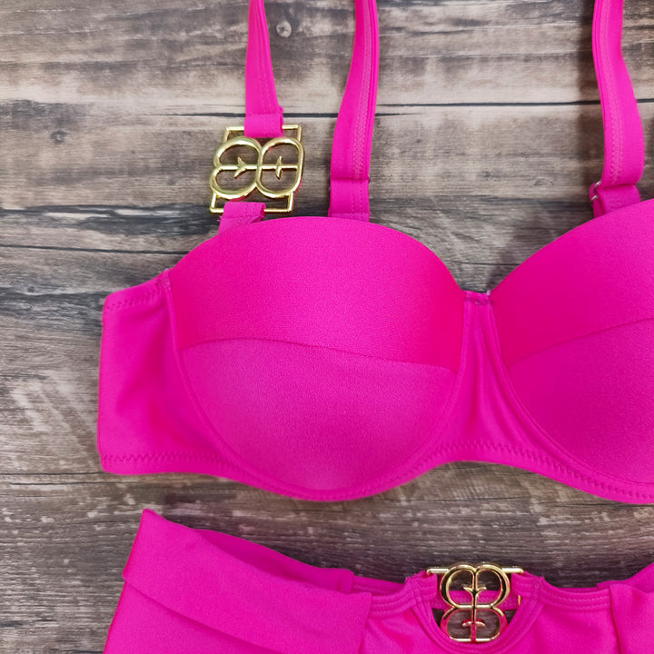 Dame bikini-sæt med elegant bustier-overdel og høj talje Stilla