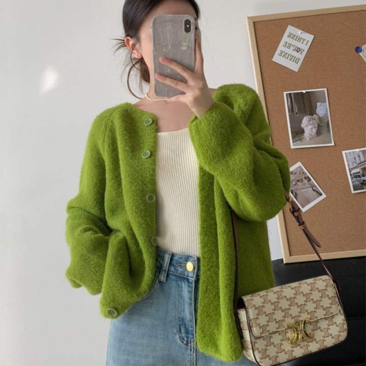 Dame Cozy Cardigan med Knapper og Løs Pasform Stilla