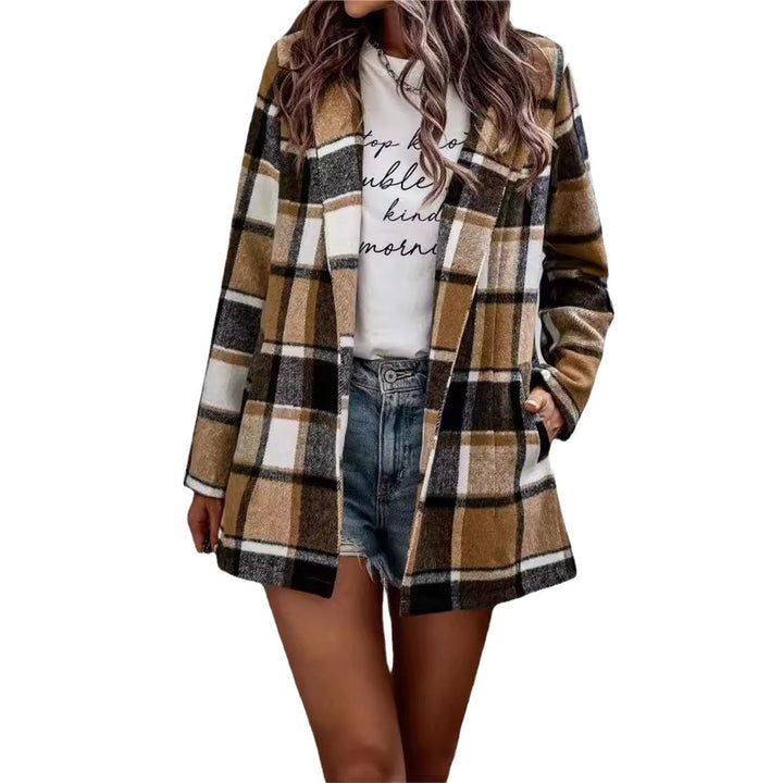 Dame Rutig Uld Blazer Stilla