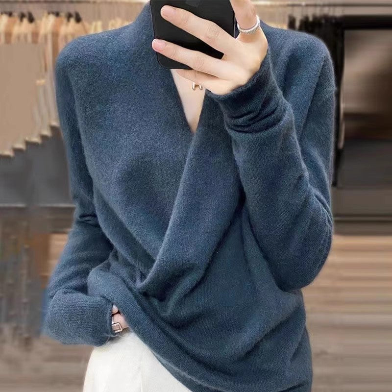 Dame omslagstrøje i blødt cashmere-mix Stilla