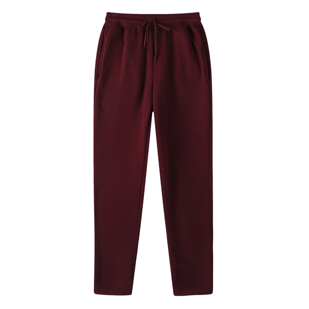 Herrer nan lige Sweatpants lavet af meleret bomuldsblanding med elastisk linning snoretræk og sidelommer Skovae
