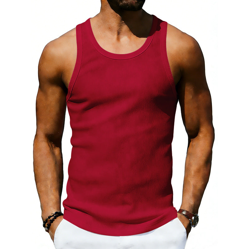 Herren nan ribbet fritidsundertrøje med bred strop og kropsnær pasform Skovae