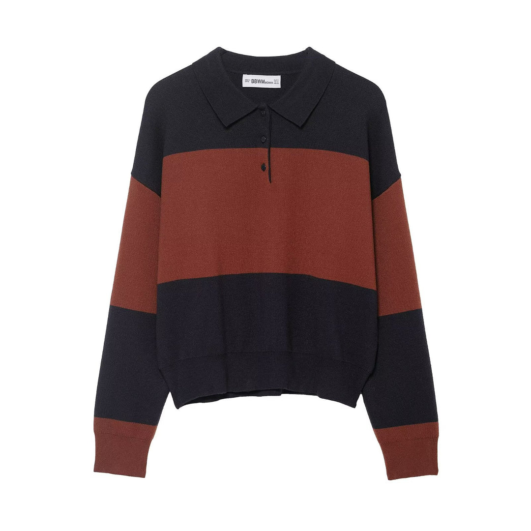 Kvinders casual polo skjorte sweater med sænkede skuldre Stilla