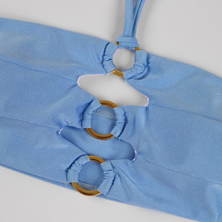 Dame Bikini-sæt med elegant bandeau-overdel og højt skåret underdel Stilla
