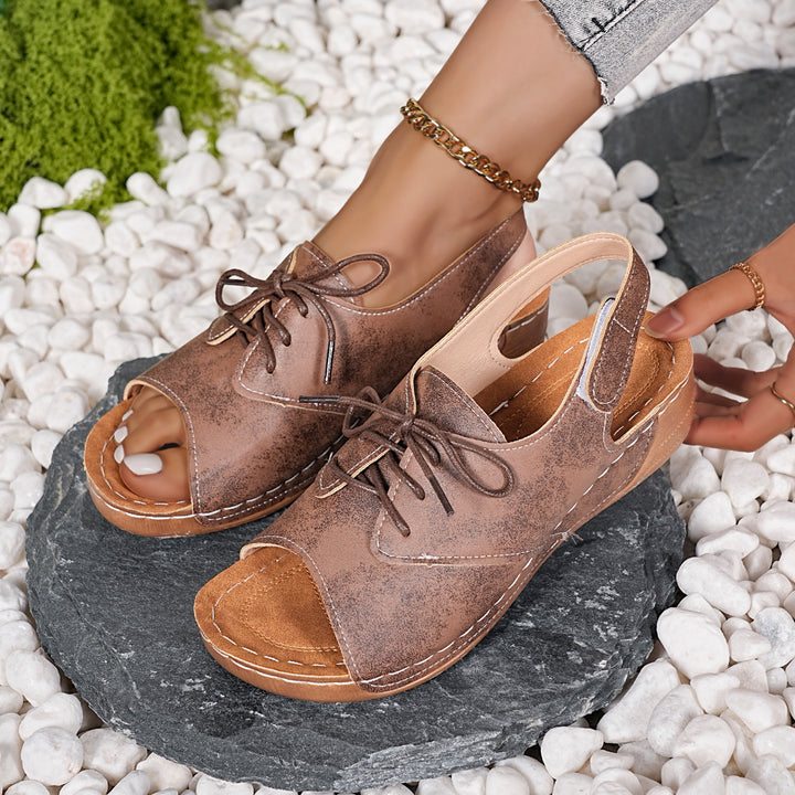 Dame sling-sandaler med elegant snøring og ergonomisk fodseng Stilla