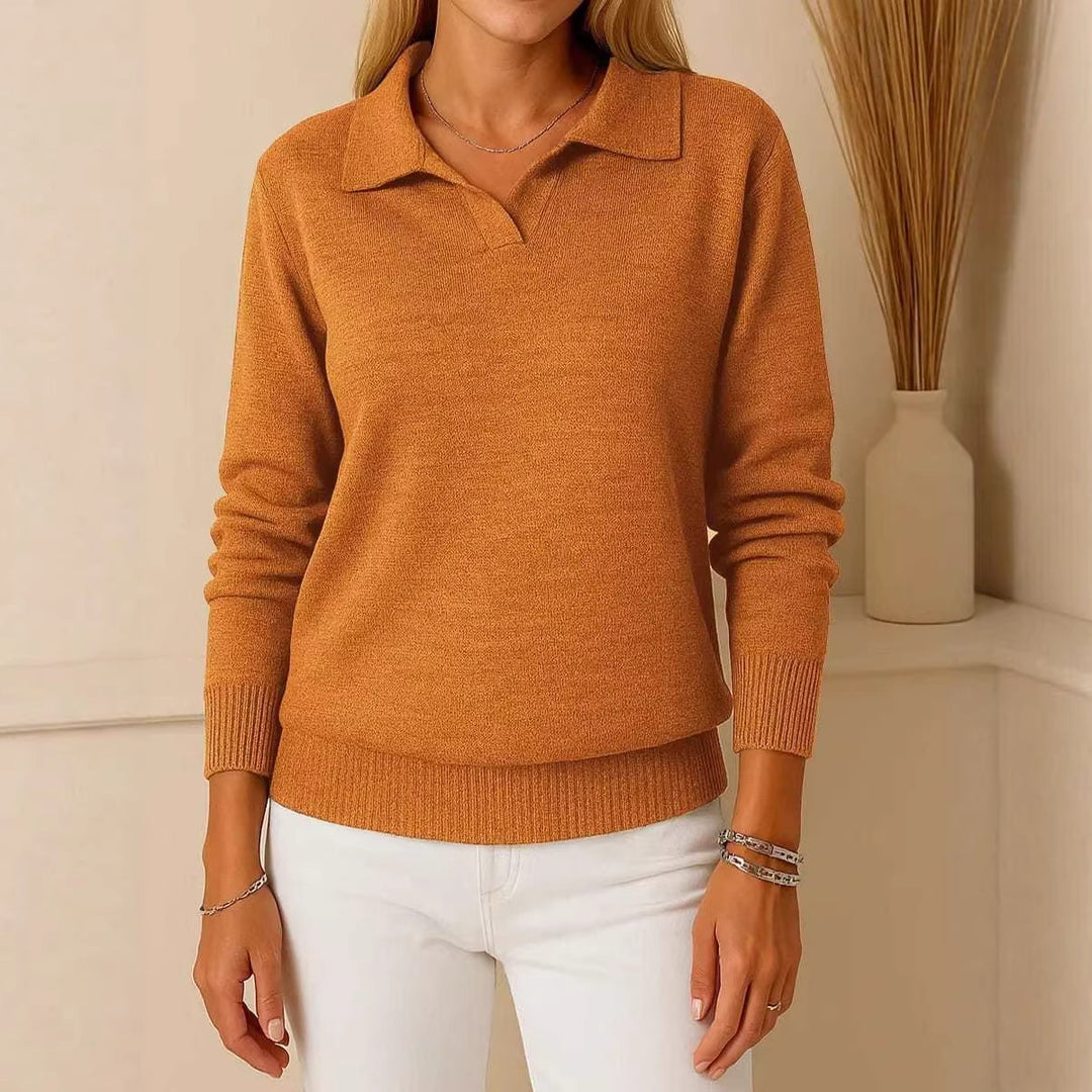Kvinders høj kvalitet polo-stil sweater Stilla