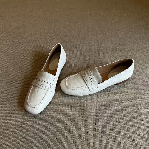 Dame Stilige Ruskinds Slippers med dekorative Nitter Stilla