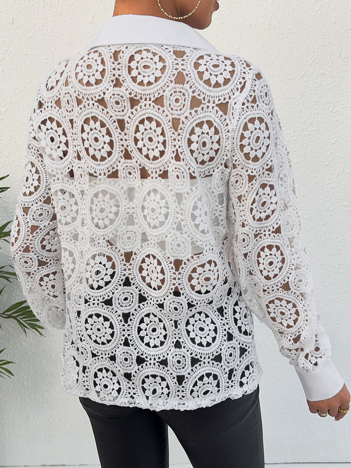 Dame Gennemsigtig Spidsbluse Stilla