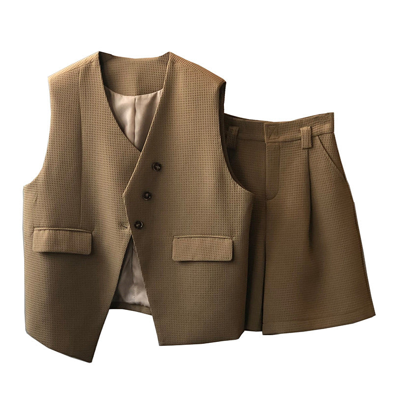 Damer elegante shorts med struktureret stof og høj talje Stilla