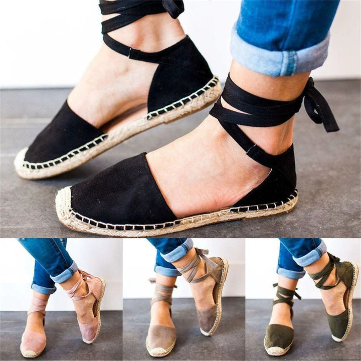 Dame Espadrilles med trendy bindebælte og behagelig sål Stilla