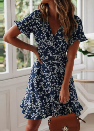 Dame Floral Wrap Kjole Stilla