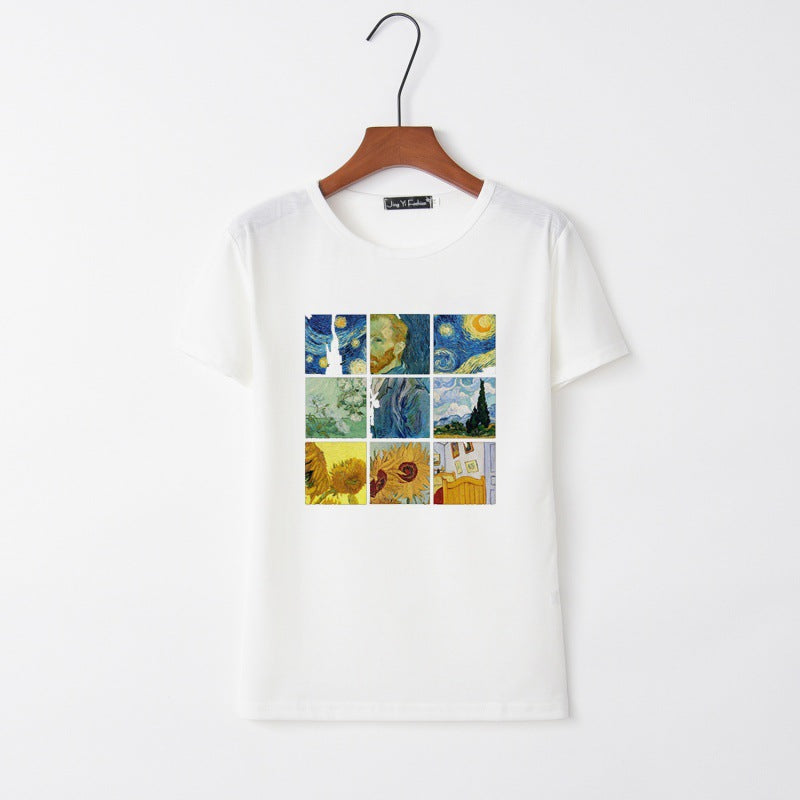 Kvinders T-shirt med kreativ kunsttryk Stilla