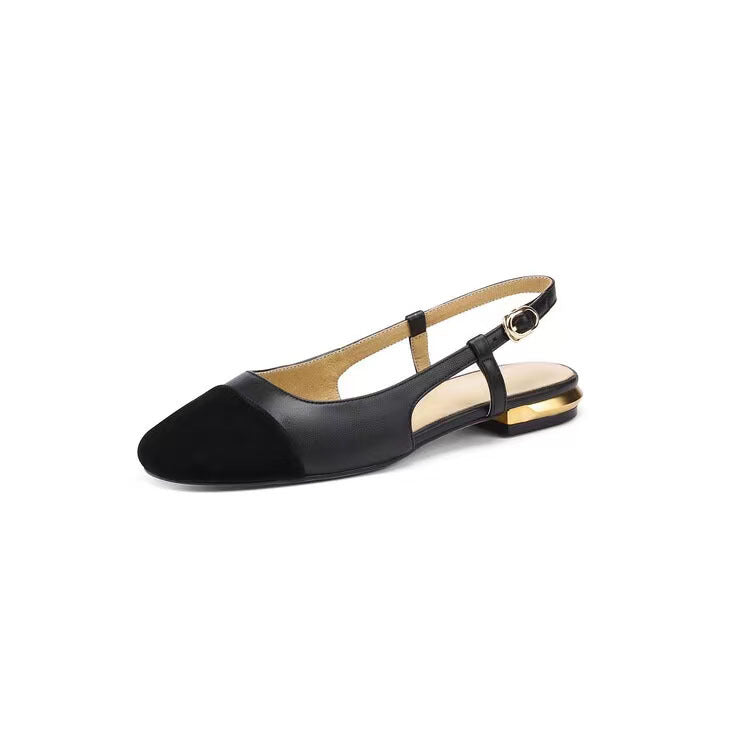 Dame Elegante Slingback Ballerinas med luksuriøse Gulddetaljer Stilla
