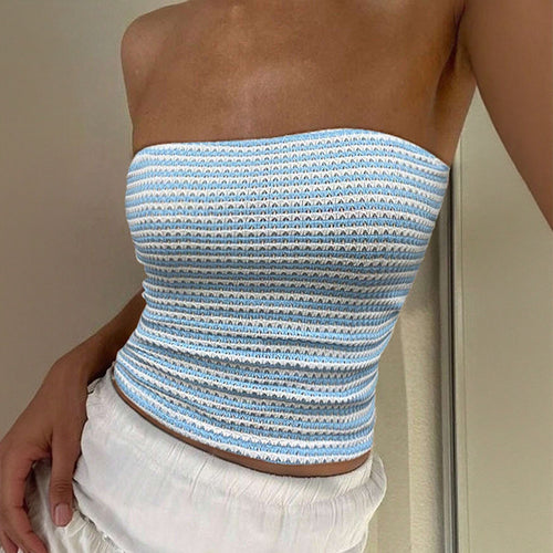 Kvinders bandeau top med fashionable ribstrikket mønster Stilla