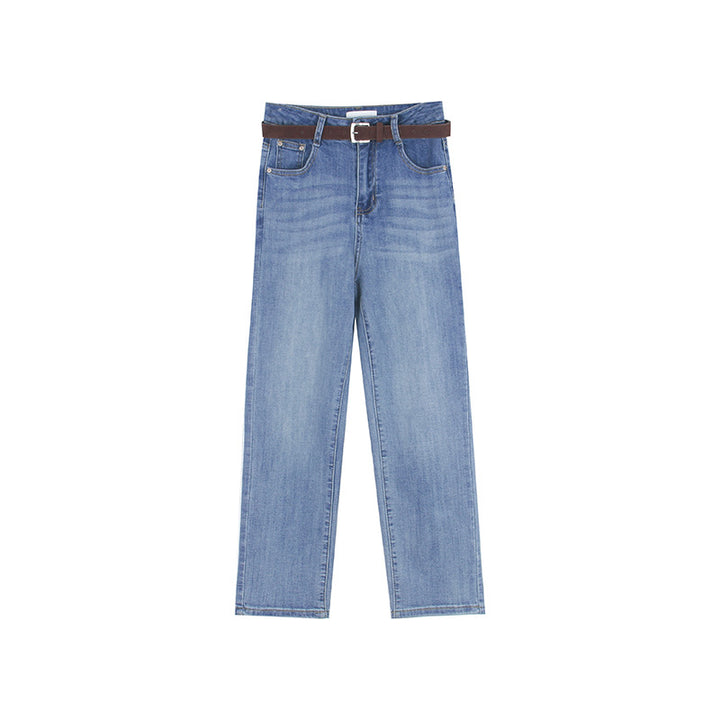 Damer Højtskåret Jeans med afslappet snit og frynset kant Stilla