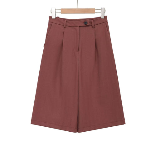 Dame vidde højtalje-shorts med elegant plissering Skovae