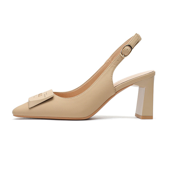 Dame stilfulde spidsede slingback pumps med dekorativ accent Stilla