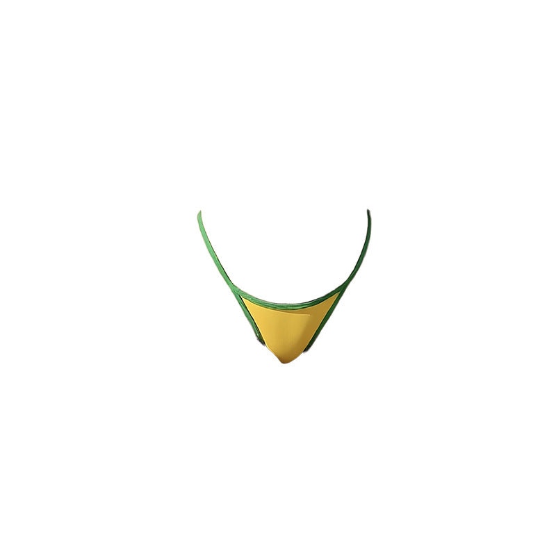 Dame Fantastisk Crop-Top med brasiliansk grafikdesign og matchende string-tanga Skovae