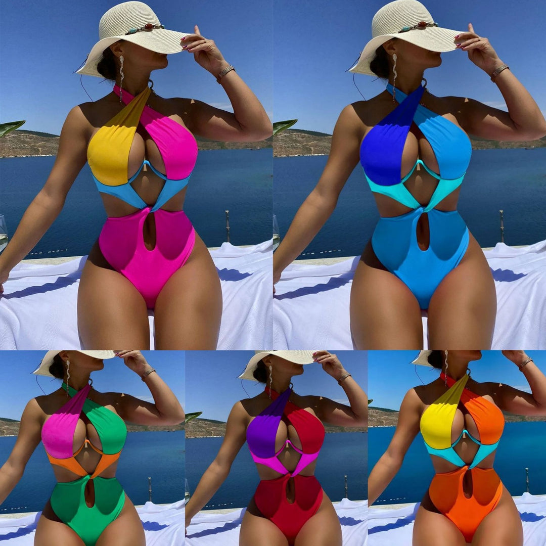 Dame Éntredelt Badedragt med Elasthan og betagende Cut-Out-Design Stilla