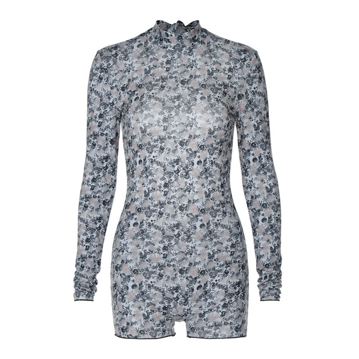 Dame Langærmet Body med elegant blomsterdesign Stilla
