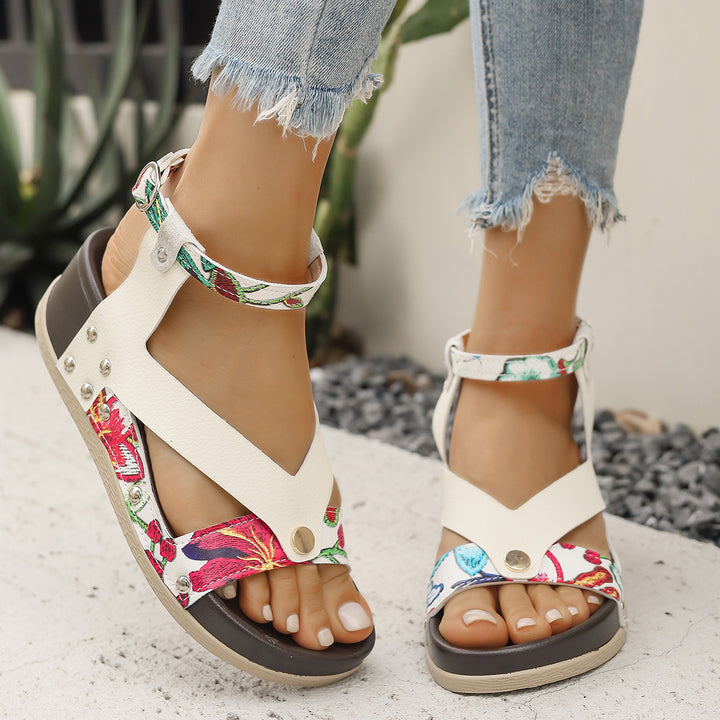 Dame komfortable sandaler med florale accenter Stilla