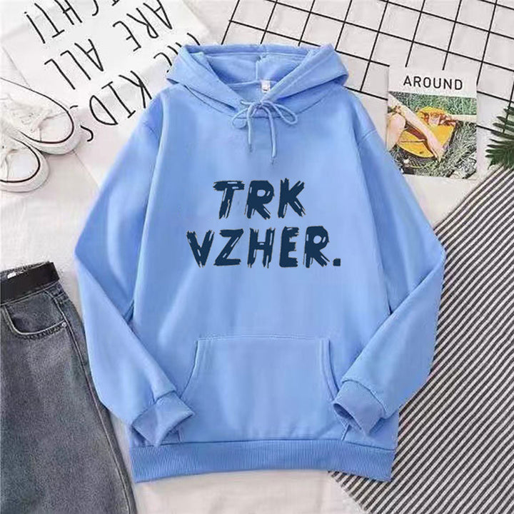 Kvinders hoodie med trendy print Skovae