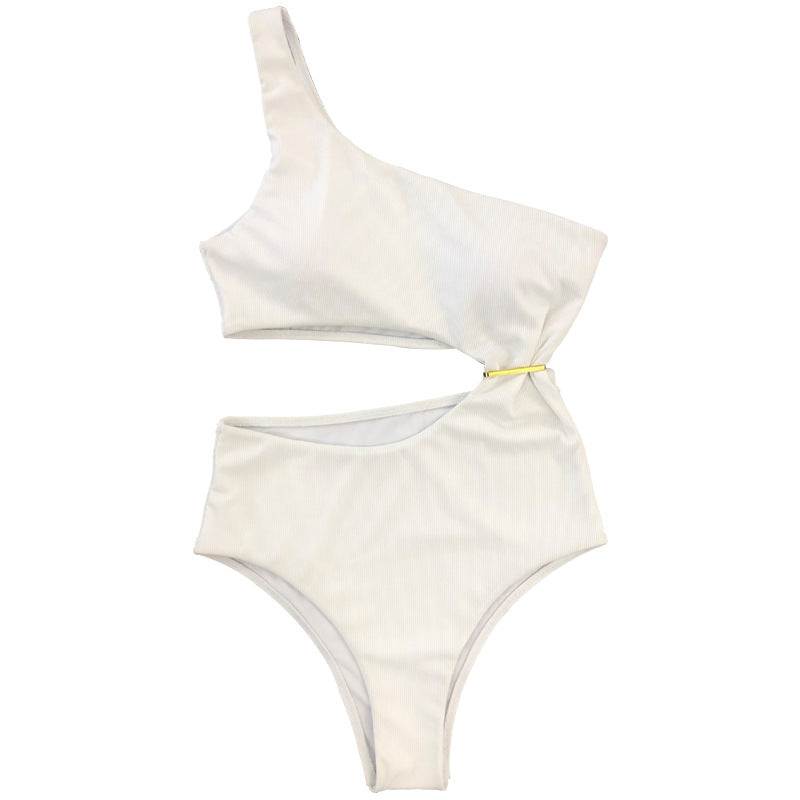 Dame One-Shoulder-Bikini med høj benåbning Skovae