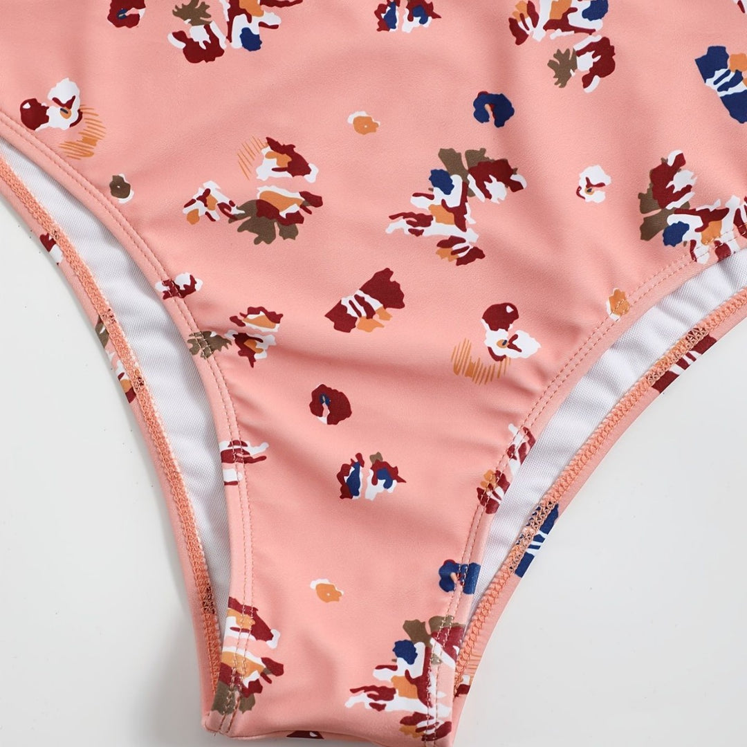 Dame gennemsigtig strandtop med farverig bikini Skovae