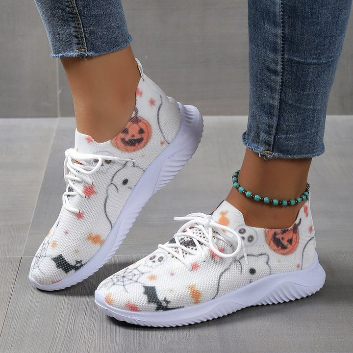 Dame Sporty Sneakers med Halloween-motiv og elastisk overdel Stilla