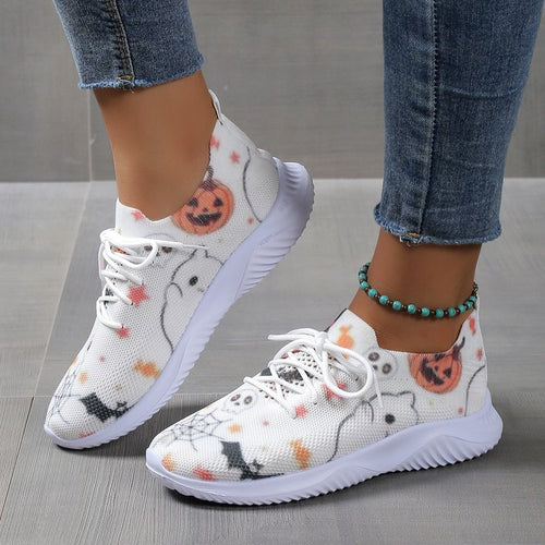 Dame Sporty Sneakers med Halloween-motiv og elastisk overdel Stilla