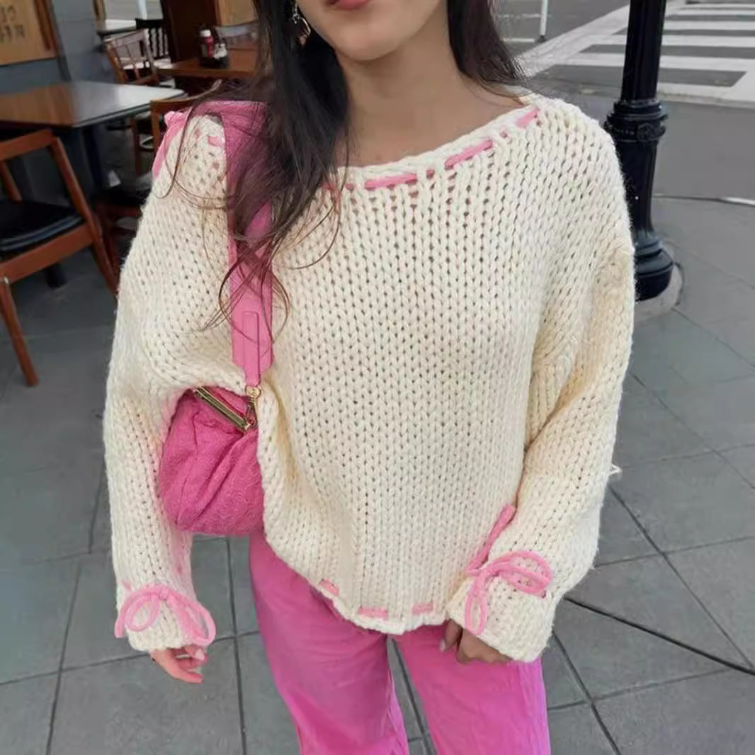 Dame løs siddende sweater med sofistikerede snorelukning detaljer Stilla
