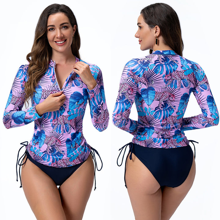 Dame Sporty Langærmet Rashguard med blomstermønster Skovae