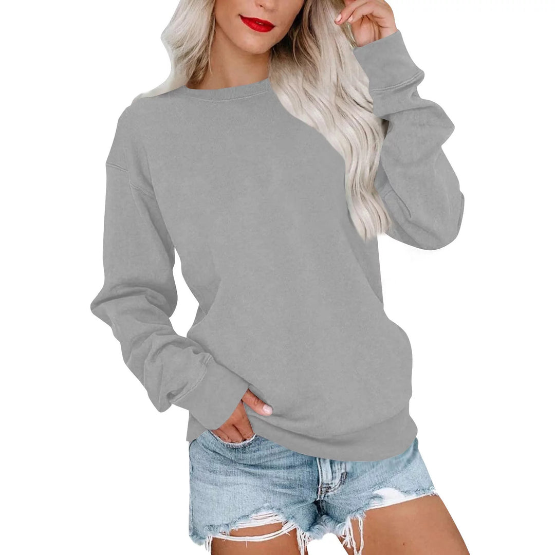 Damer hyggelig sweatshirt med overskårne skuldre og blødt inderfor Stilla