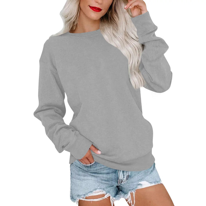 Damer hyggelig sweatshirt med overskårne skuldre og blødt inderfor Stilla