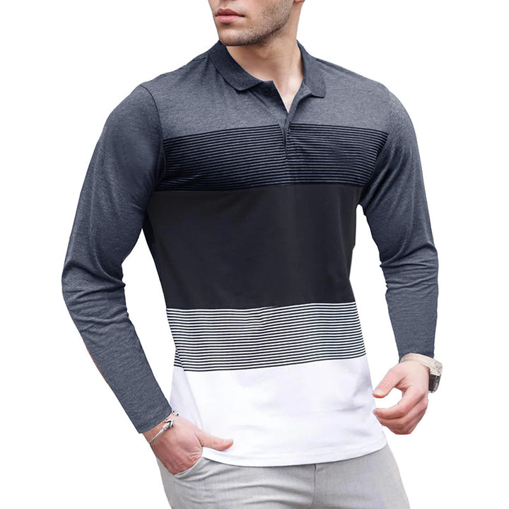 Herrer poloshirt med stilfuldt farveblok-design og åndbare egenskaber Stilla